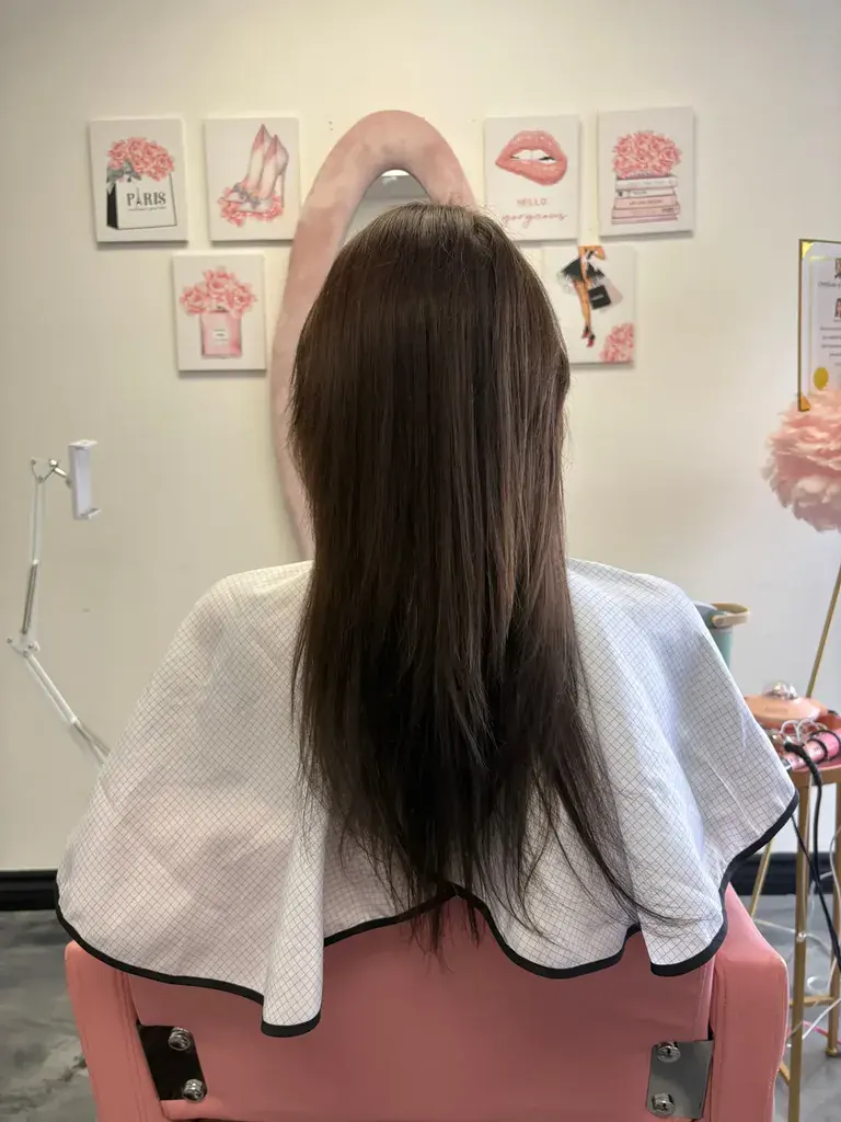 Before Korean braid hair extension transformation 1