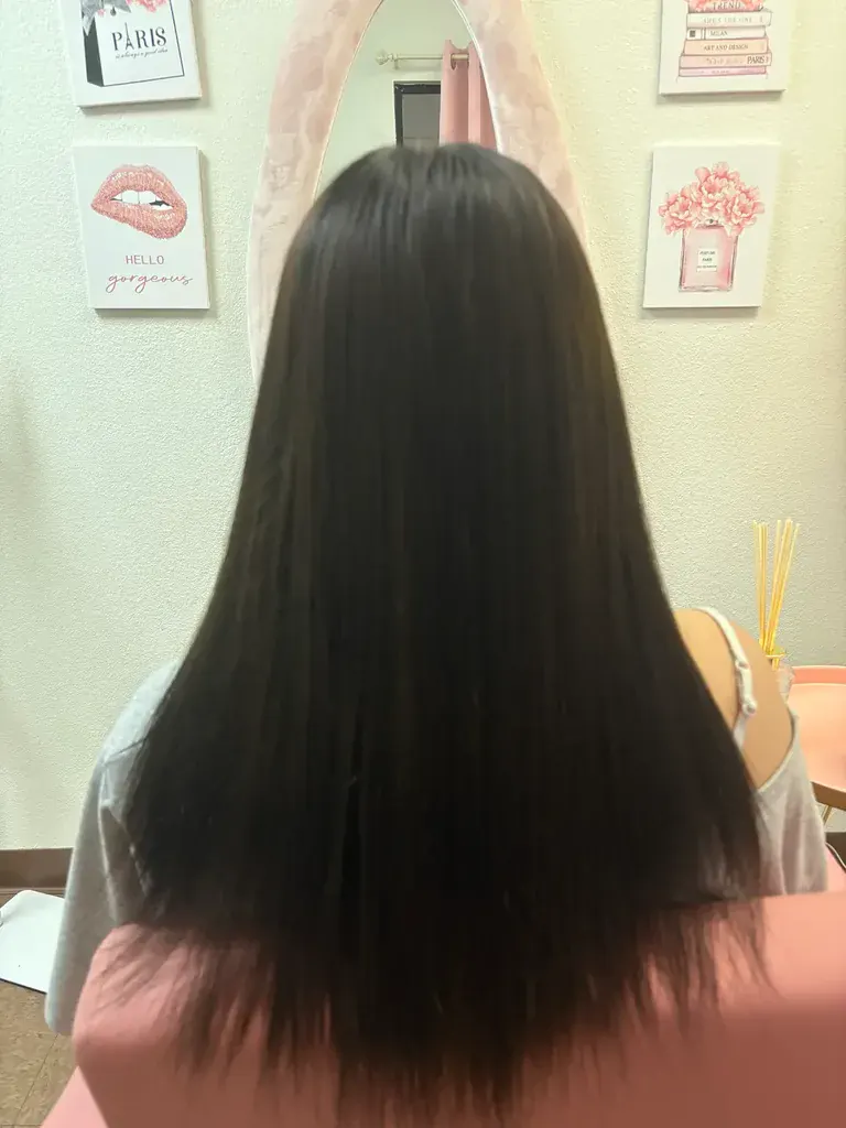 Before Korean braid hair extension transformation 2